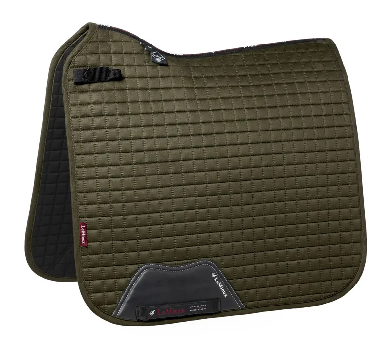 LeMieux Luxury Suede Dressage Pad in Oak Green